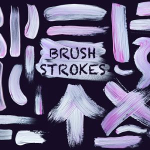 30 Pink Glaze Acrylic Paint Brush Stroke Overlays