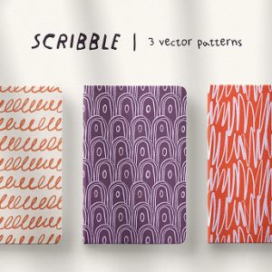 Abstract Textured Scribbles Seamless Patterns