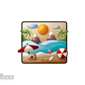 Beach Picture Vector Illustration