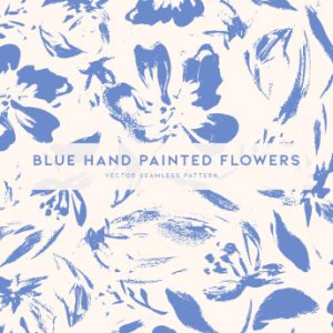 Blue Hand Painted Flowers