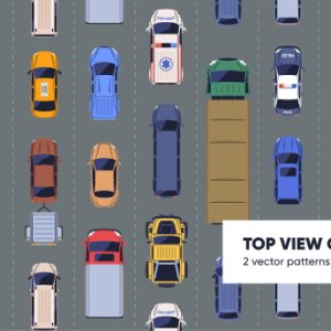 Cars Top View Seamless Pattern Designs