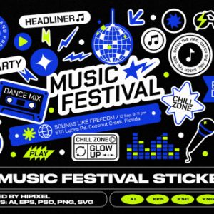 Music Festival Stickers & Elements