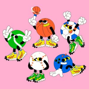 Pink Sport Balls Illustration