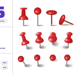 Red Push Pin Mark Paper
