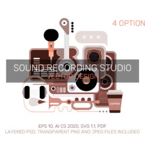 Sound Recording Studio Vector Design