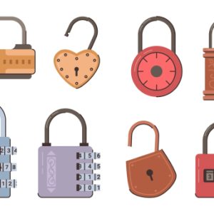Various Shapes and Types of Padlock, Locks Set